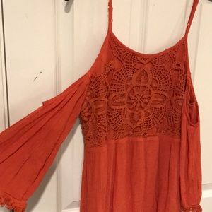 Orange Off the Shoulder dress